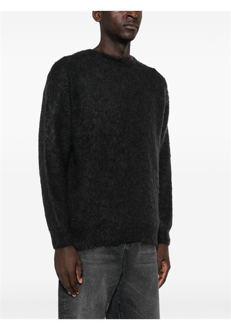 brushed super kid mohair knit p/o man black AURALEE | A25AP02KMINK BLACK